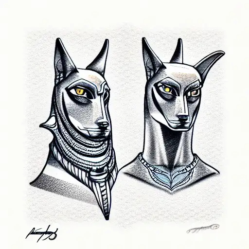 anubis and libra  tattoo design idea