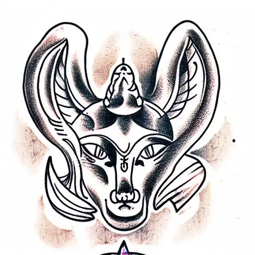 anubis and libra  tattoo design idea
