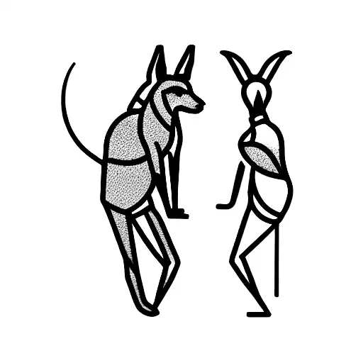 anubis and libra  tattoo design idea