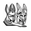 anubis and libra  tattoo design idea