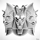 anubis and libra  tattoo design idea