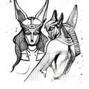 anubis and libra  tattoo design idea