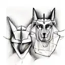 anubis and libra  tattoo design idea