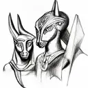 anubis and libra  tattoo design idea