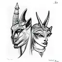 anubis and libra  tattoo design idea