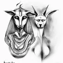 anubis and libra  tattoo design idea