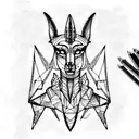 anubis and libra  tattoo design idea
