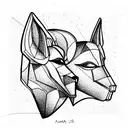 anubis and libra  tattoo design idea