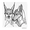 anubis and libra  tattoo design idea