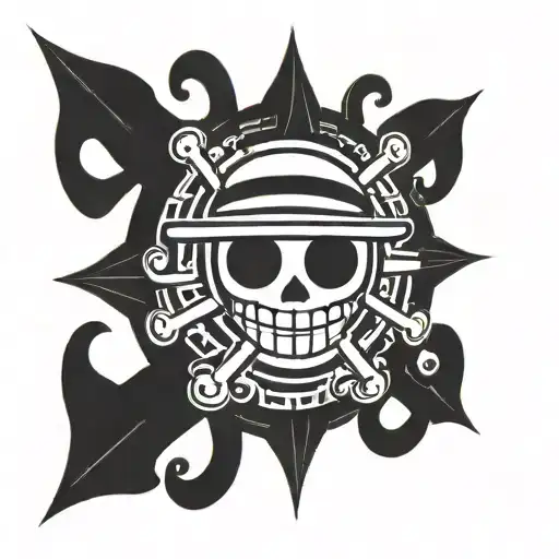 One Piece Sun Pirates emblem tattoo design idea