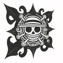 One Piece Sun Pirates emblem tattoo design idea
