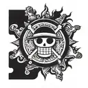 One Piece Sun Pirates emblem tattoo design idea
