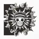 One Piece Sun Pirates emblem tattoo design idea