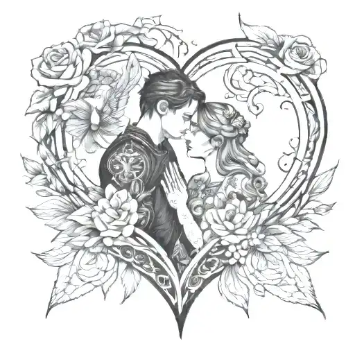 Aubree and Bradley are in love and will be together for the rest of their lives. don't include humans tattoo design idea