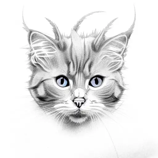 thistles with the negative space outlining the Mcintosh cat tattoo design idea