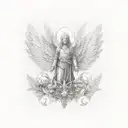 archangel uriel sleeve tattoo design idea