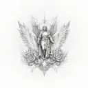 archangel uriel sleeve tattoo design idea