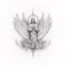 archangel uriel sleeve tattoo design idea
