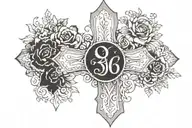 Cross with proverbs 3:5 6 tattoo design idea