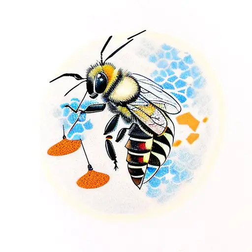 Honey bee wearing a spacesuit tattoo design idea