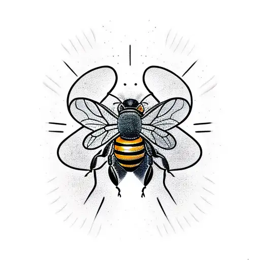 Honey bee wearing a spacesuit tattoo design idea