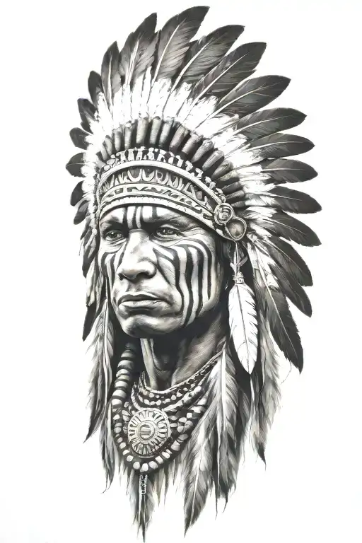 crow Indian warrior face stripes no feathers   tattoo design idea