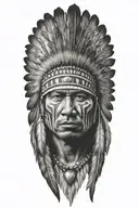 crow Indian warrior face stripes tattoo design idea
