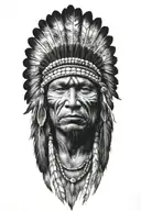 crow Indian warrior face stripes tattoo design idea
