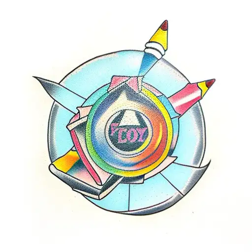 broken crayons tattoo design idea
