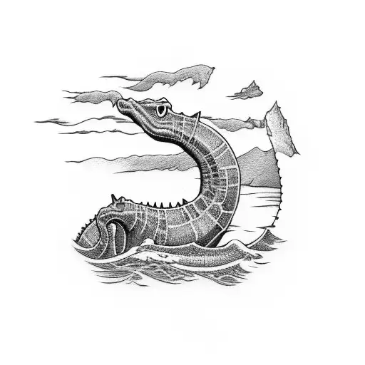 Loch Ness monster tattoo design idea