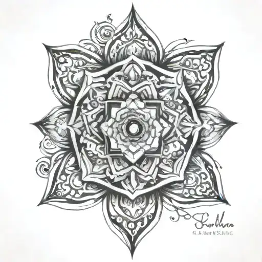 Mandala geometric design incorporating tattoo design idea