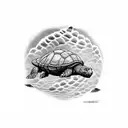 snapping turtle gaurding a cave tattoo design idea