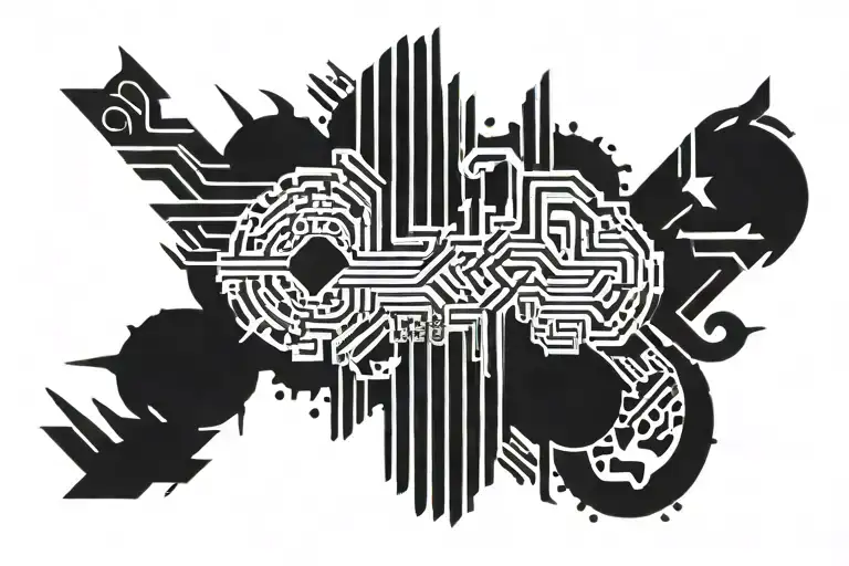 Nikola Tesla 369 Tatto Manifest Barcode Greek symbols tattoo design idea