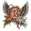 number 13 tattoo design idea