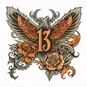 number 13 tattoo design idea