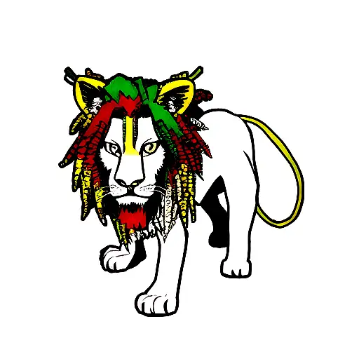 lion rasta color tattoo design idea