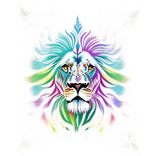 lion rasta color tattoo design idea