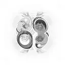 Yin yang symbol with a dragon and tiger intertwined in a fierce battle, the background is a vivid energy halo tattoo design idea