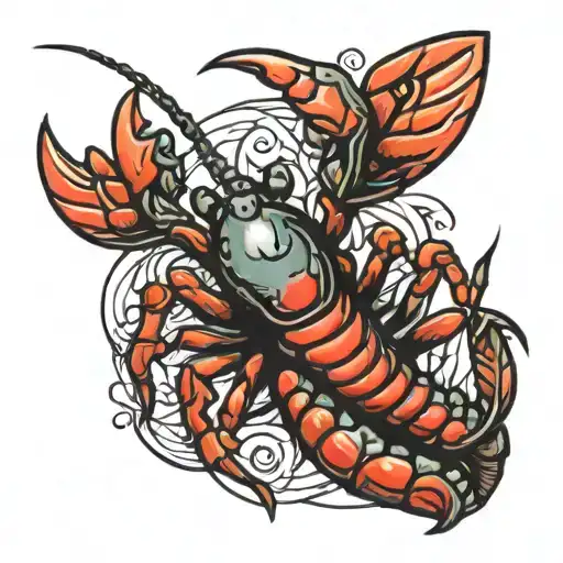 crawfish tattoo design idea