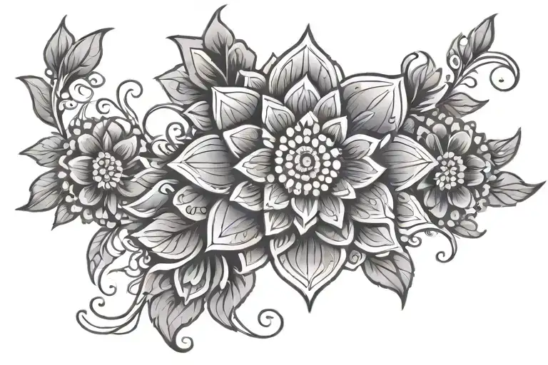 Mexican flower mandala design  tattoo design idea