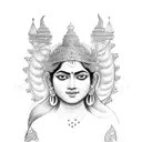 Goddess Lakshmi and King  tattoo design idea