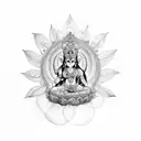 Goddess Lakshmi and King  tattoo design idea