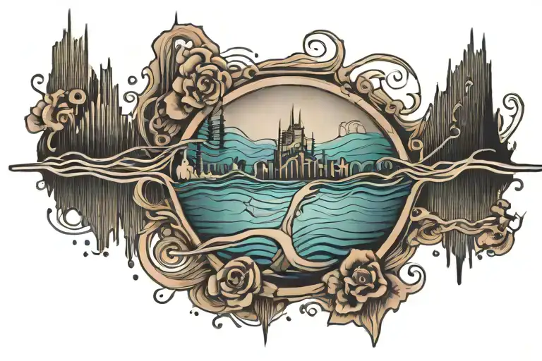 sound waves fading into silence   tattoo design idea