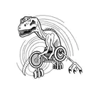 A T-Rex in a wheelchair tattoo design idea