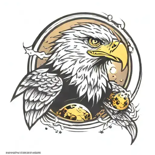 Eagle and Space black hole tattoo design idea