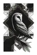 barn owl's skeleton flying position forearm tattoo tattoo design idea