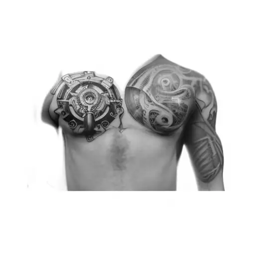 chest tattoo designs biomech