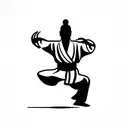 Kung fu pose tattoo design idea