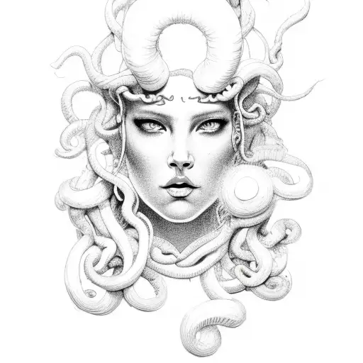 plus size  medusa tattoo design idea