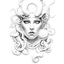 plus size  medusa tattoo design idea